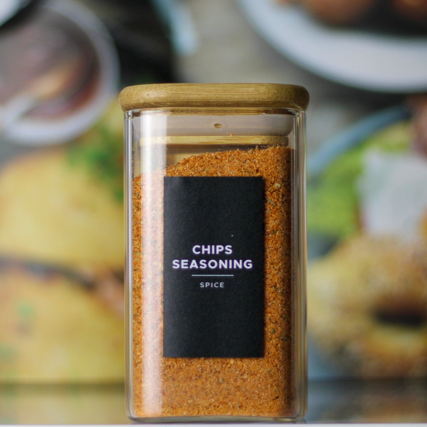 250ml Square Glass Jar with Bamboo Lid