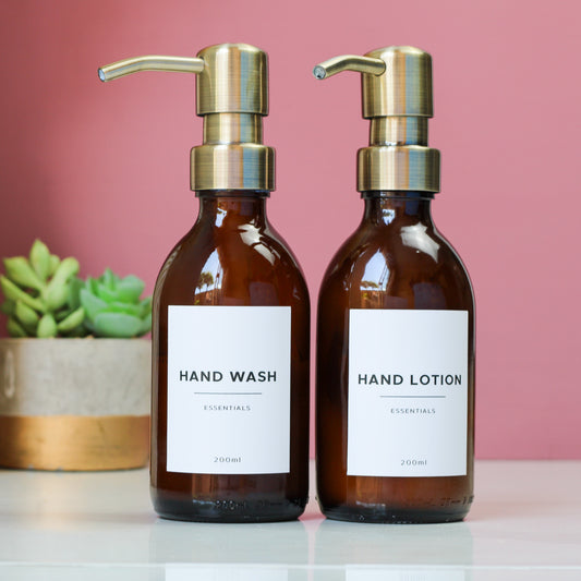 200ml Glass Dispenser with Metal Pump