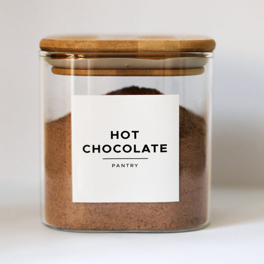 750ml Square Glass Jar with Bamboo Lid