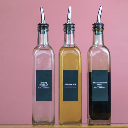 Minimalist Oil & Vinegar Label Kit | 8 Pre-printed Labels