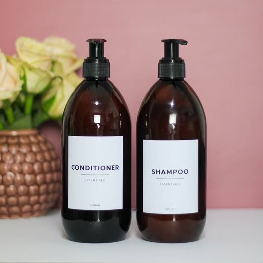 500ml Amber Plastic Pump Dispenser