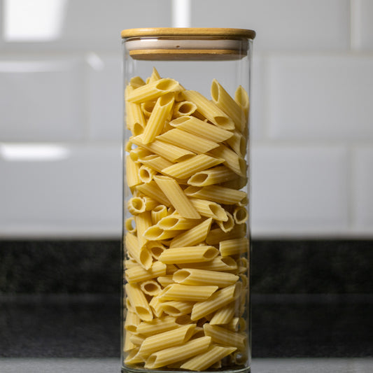 Clearance Sale: Square Glass Jar w/a Bamboo Lid