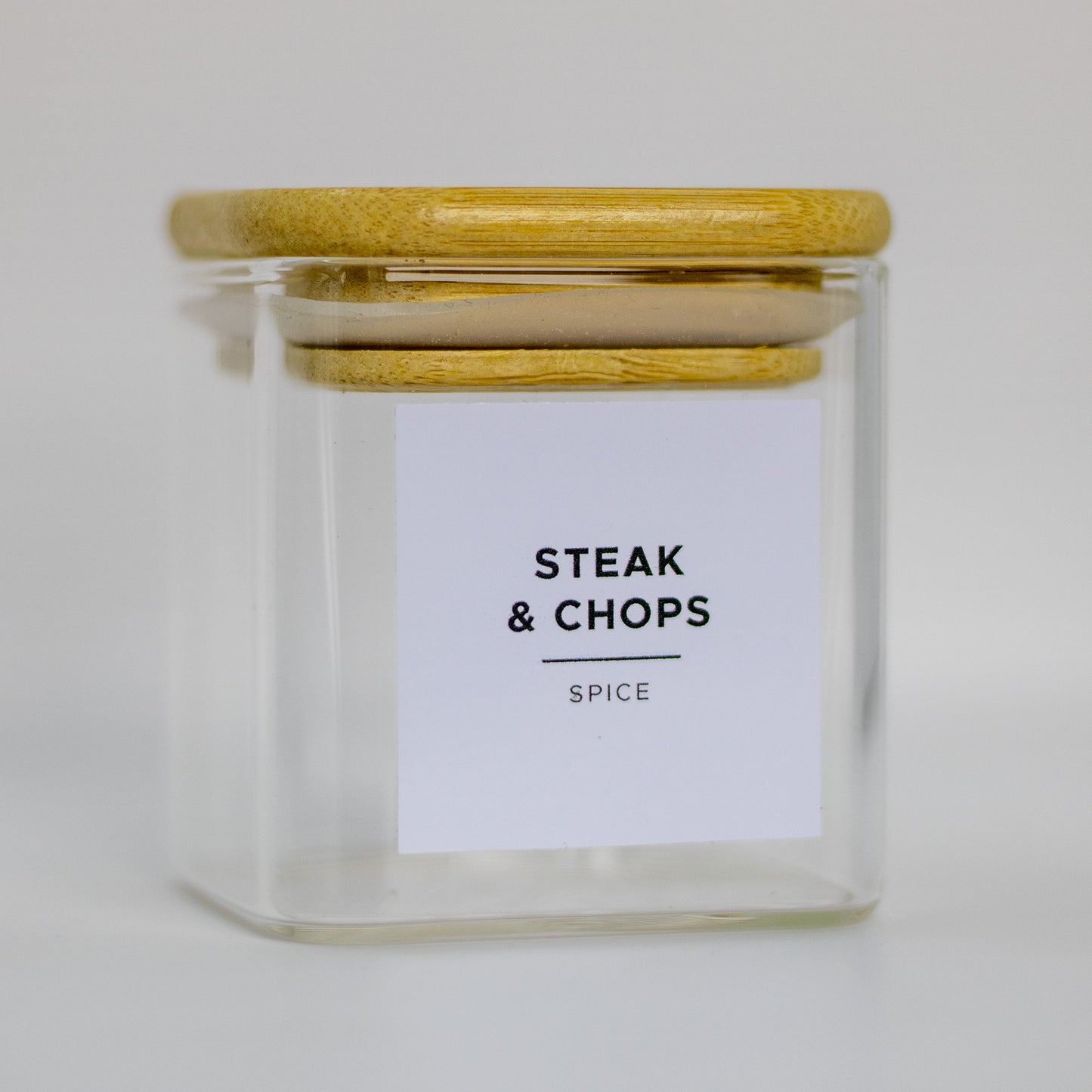 Clearance Sale: Square Glass Jar w/a Bamboo Lid