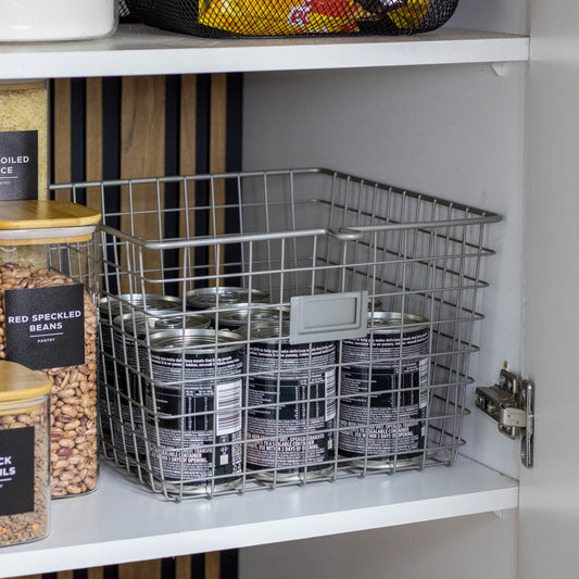 Wire Storage Storage Basket with Label Plate
