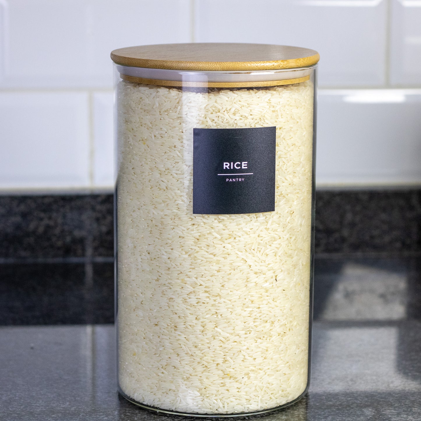 4 Litre Round Glass Jar with Bamboo Lid