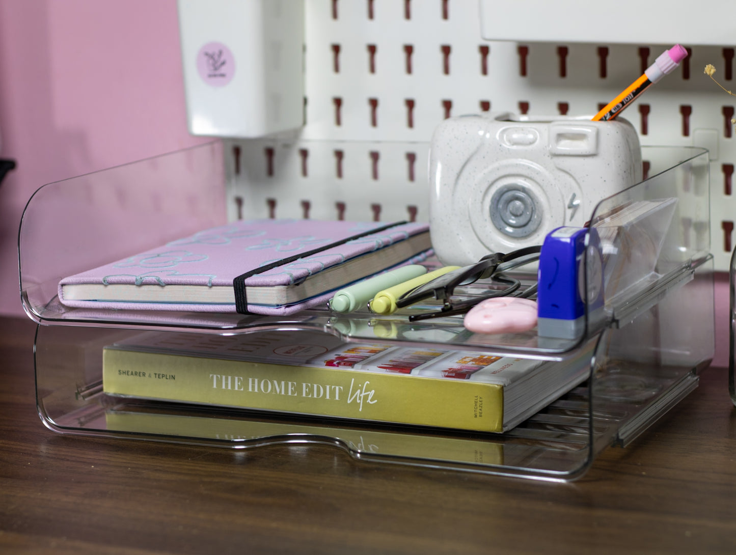 Stackable Acrylic Desk Organiser Trays (2-Pack)