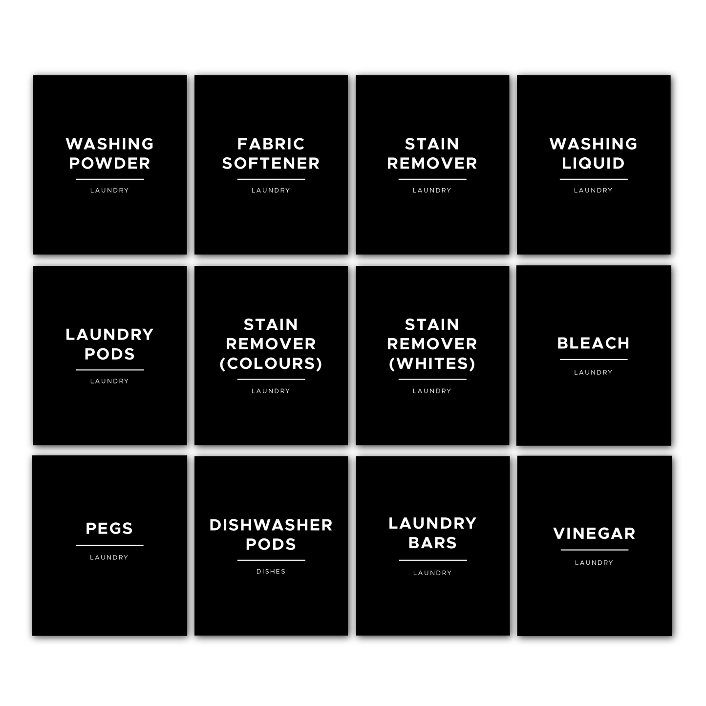 Premade Laundry Label Sets