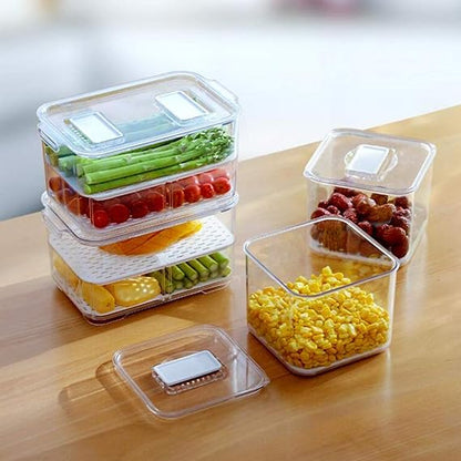 Fridge Fruit And Veggie Drain Box with lid