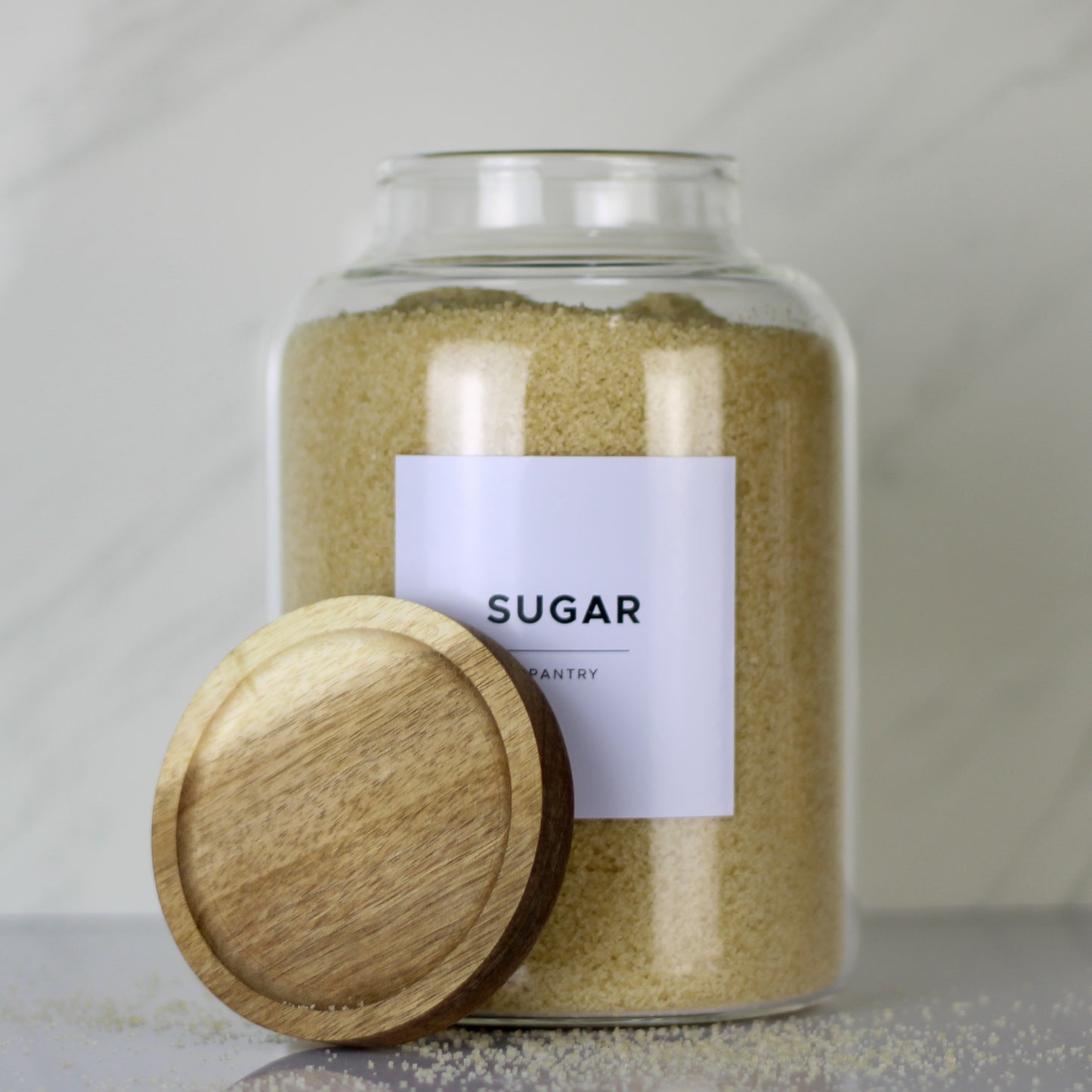 Glass Storage Jar with acacia wood lid