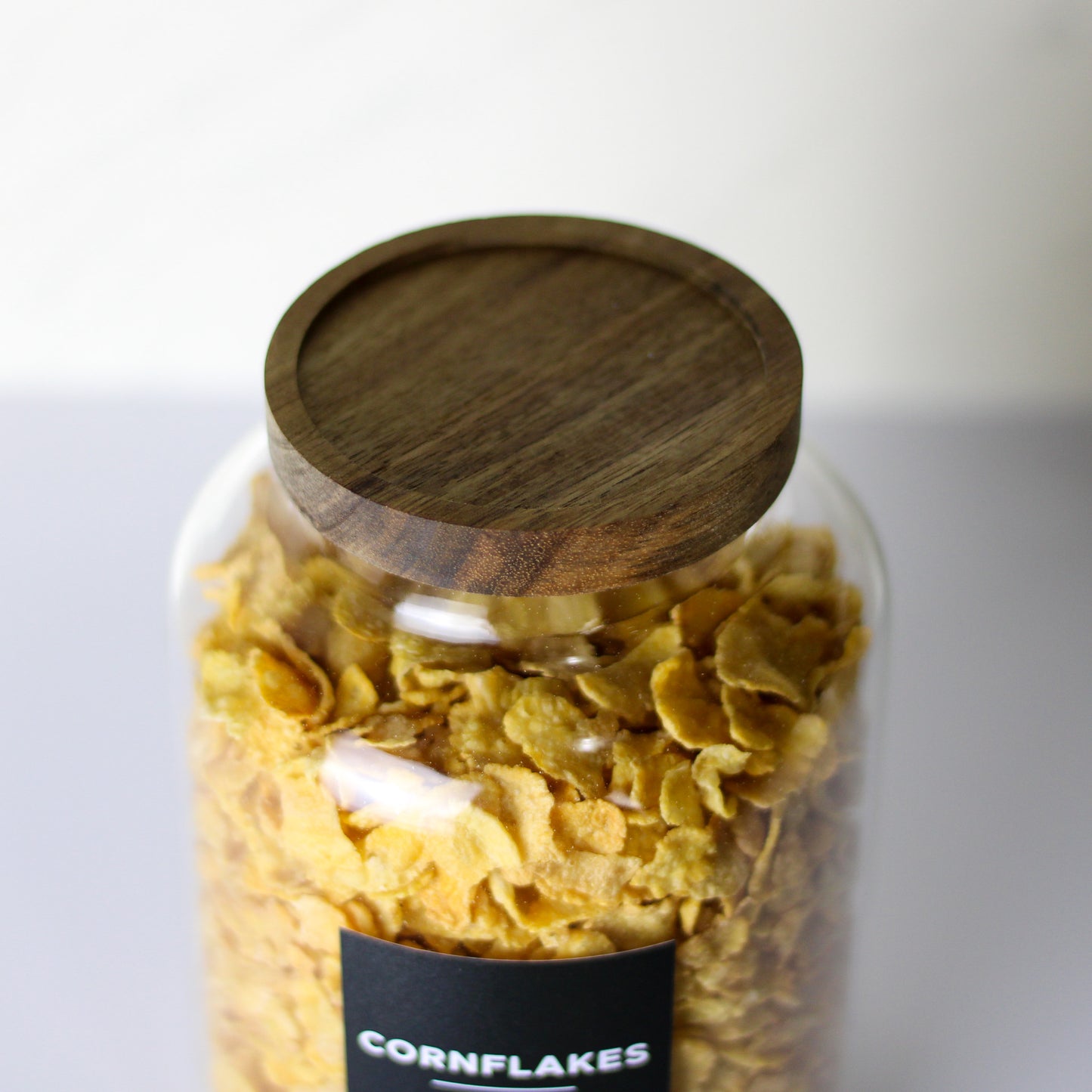 Glass Storage Jar with acacia wood lid