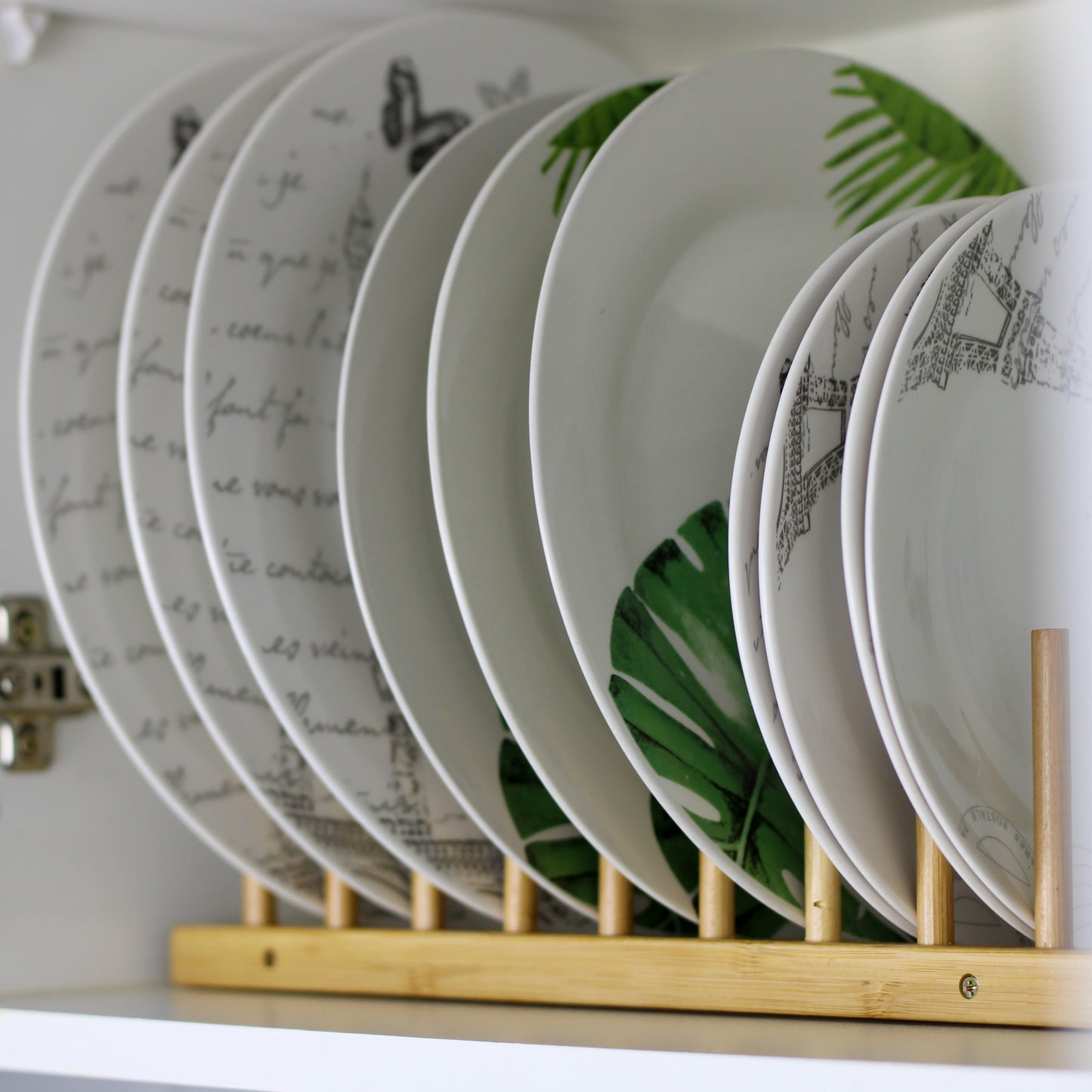 Bamboo Plate Organiser