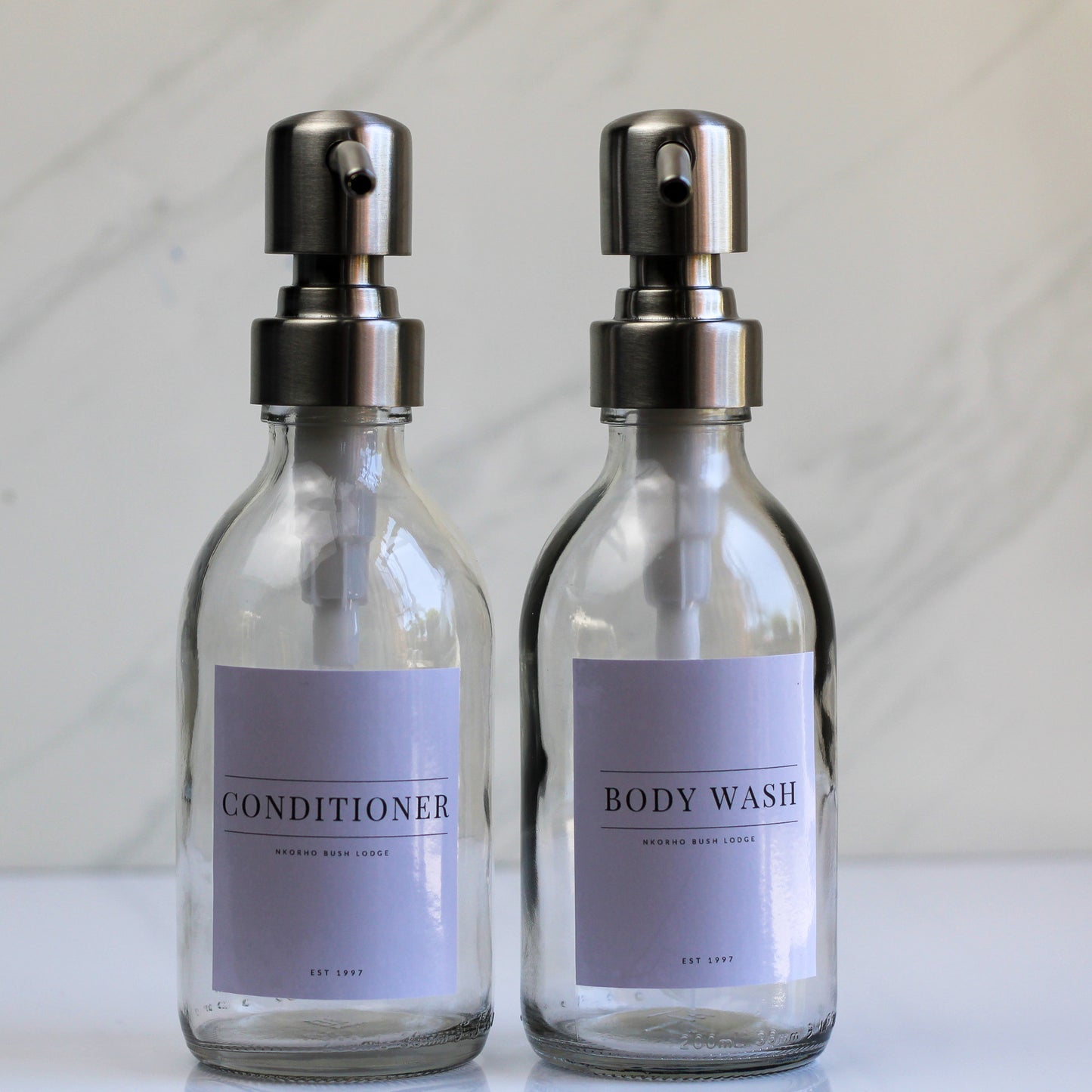 200ml Glass Bottle with Metal Pump