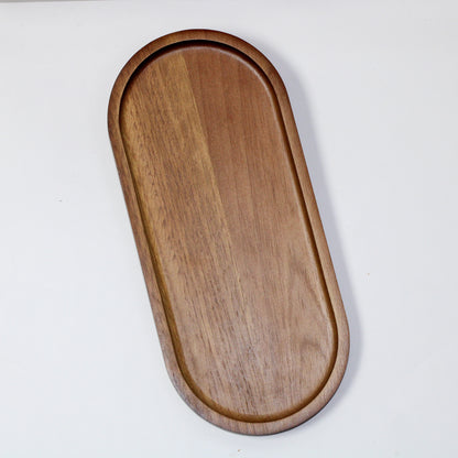 Dark Wood Oval Tray