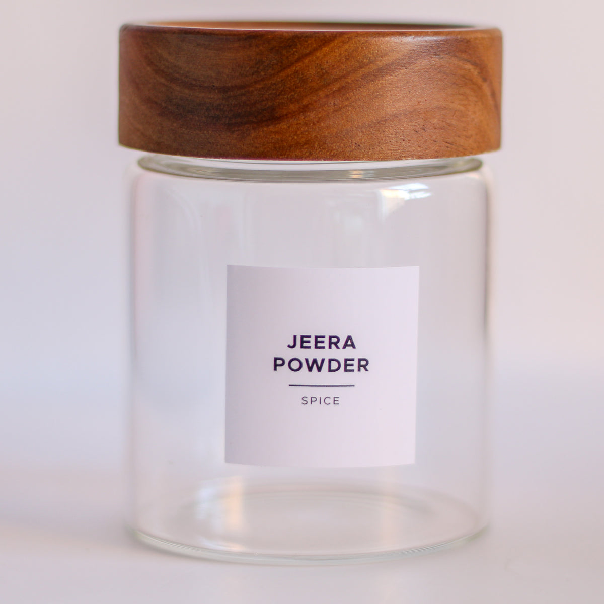 Round Glass Jar with Acacia Lid