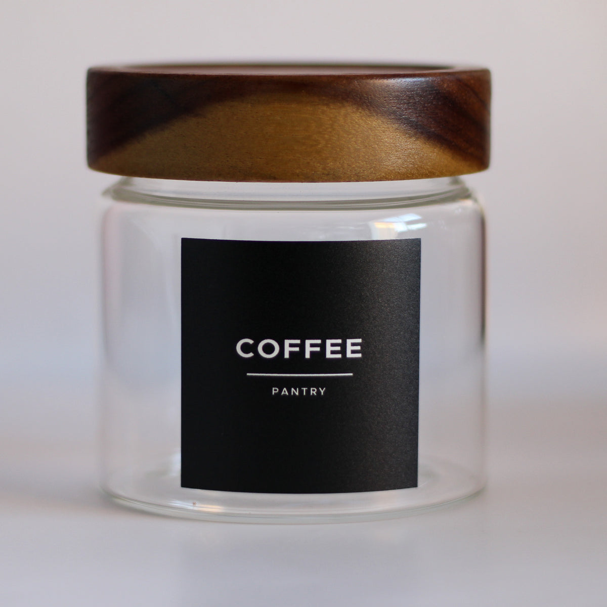 Round Glass Jar with Acacia Lid