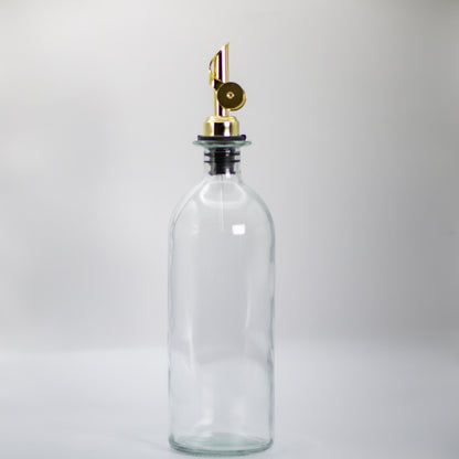 Glass Oil Dispenser Bottle with gold pourer 500ml