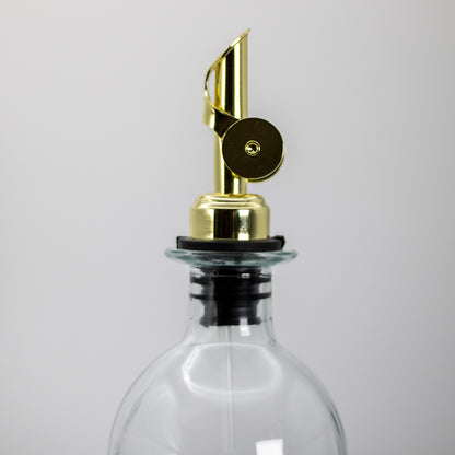 Glass Oil Dispenser Bottle with gold pourer 500ml