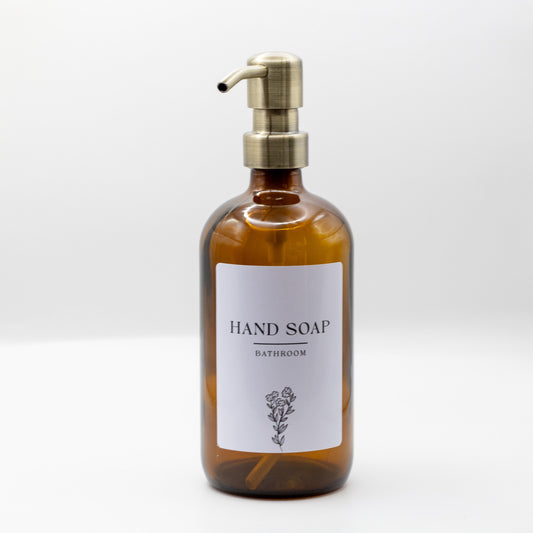 Glass Soap Dispenser Bottle with Brass Pump