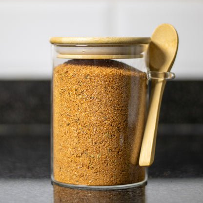 550ml Round Glass Jar with Bamboo Lid & Spoon