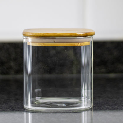 750ml Square Glass Jar with Bamboo Lid