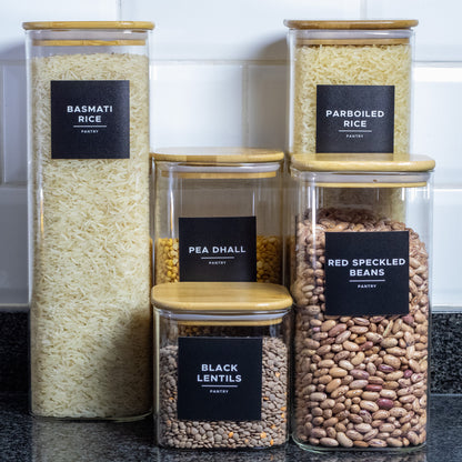 2500ml Square Glass Jar with Bamboo Lid