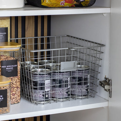 Wire Storage Storage Basket with Label Plate