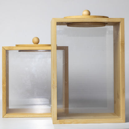 Bamboo & Acrylic Storage Container - Medium