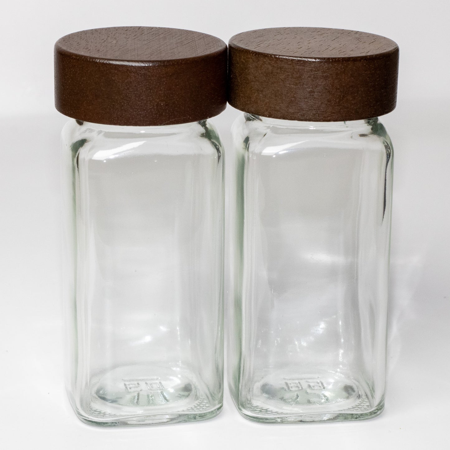Set of 12 Spice Jars with Walnut Lid