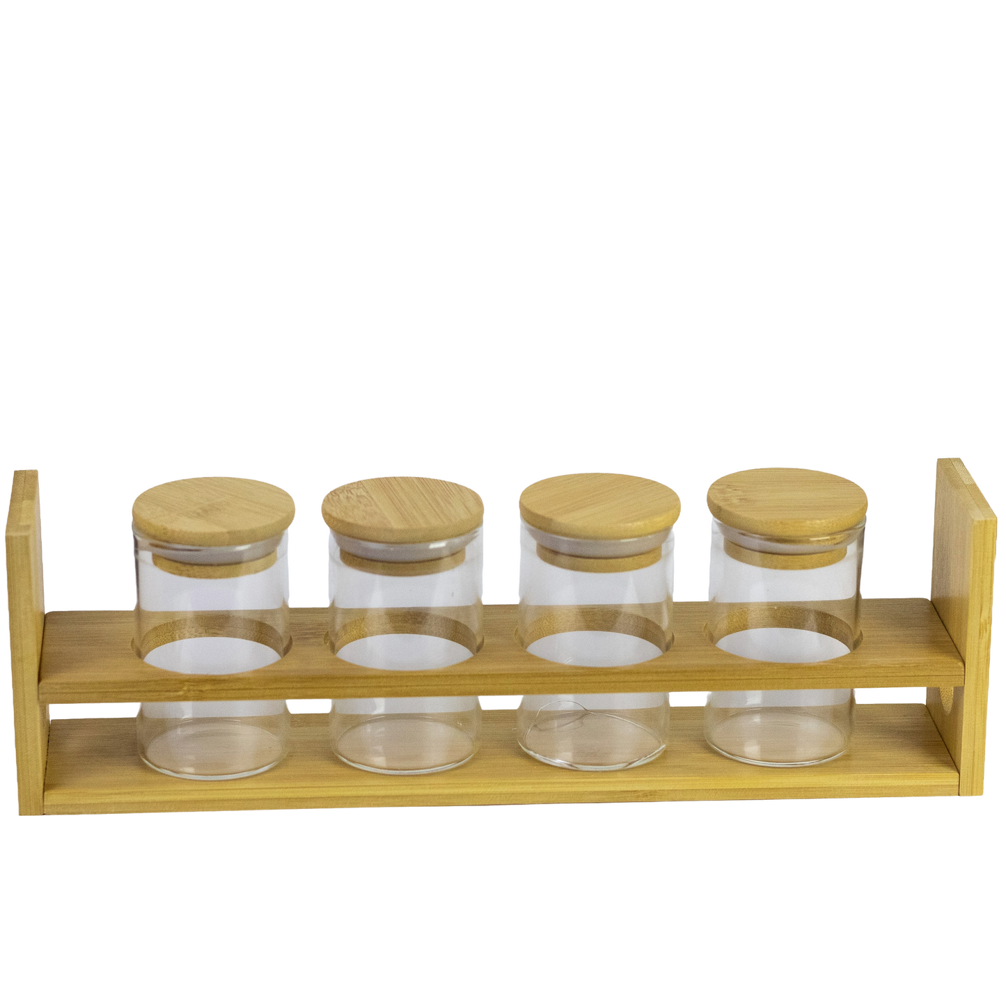 13-Piece Bamboo & Glass Jar Set with Stand