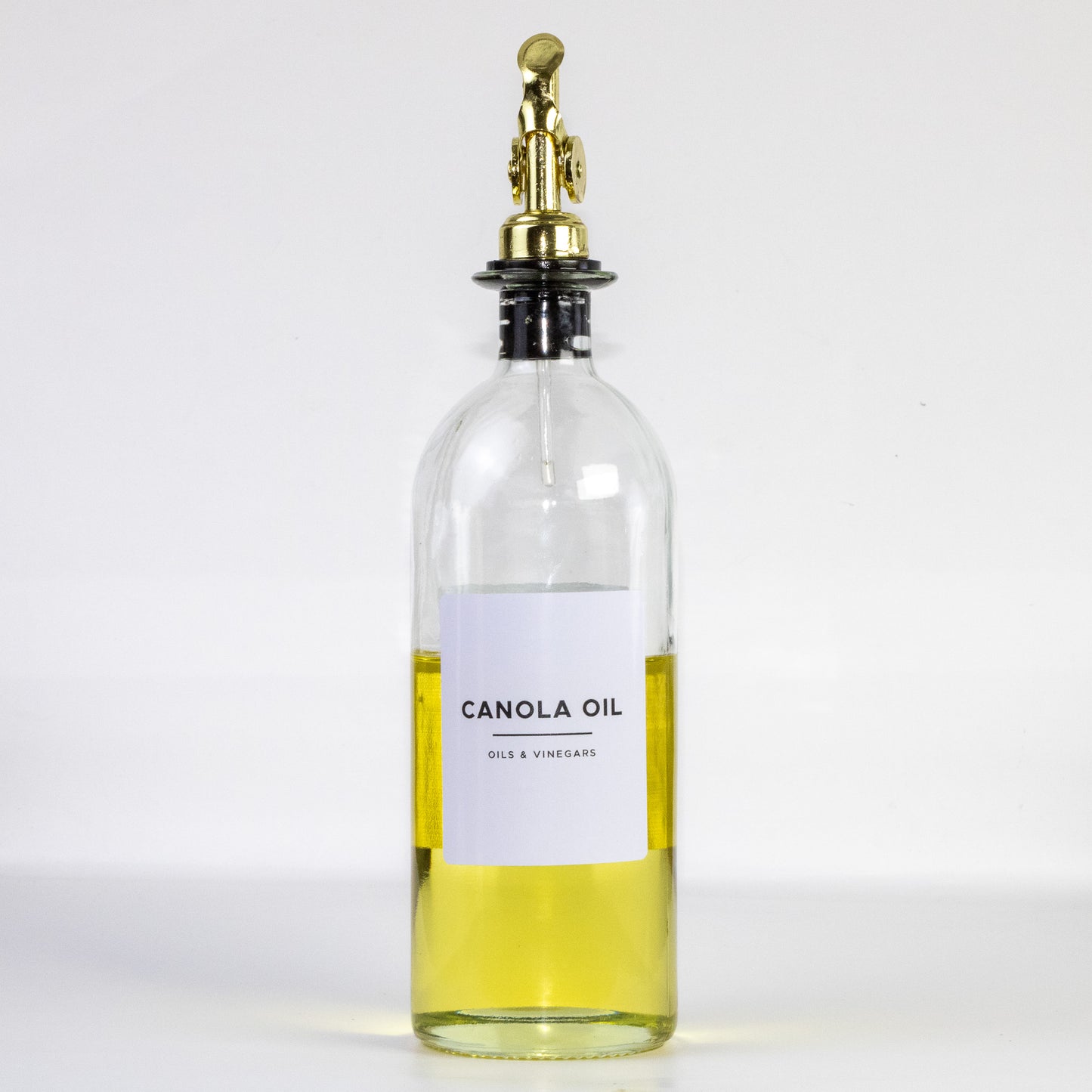 500ml Glass Oil Dispenser with Gold Self-closing Pourer