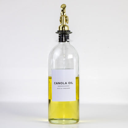 500ml Glass Oil Dispenser with Gold Self-closing Pourer