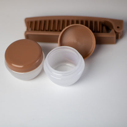 7-Piece Refillable Travel Bottle Set (Brown