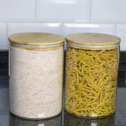 3 Litre Round Glass Jar with Bamboo Lid