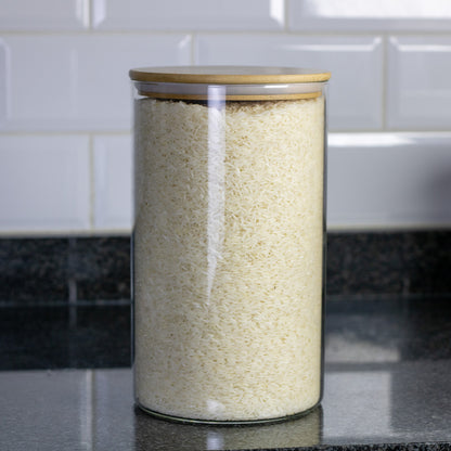4 Litre Round Glass Jar with Bamboo Lid