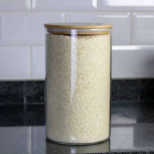 4 Litre Round Glass Jar with Bamboo Lid