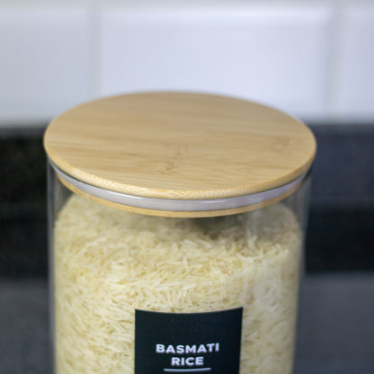 3 Litre Round Glass Jar with Bamboo Lid