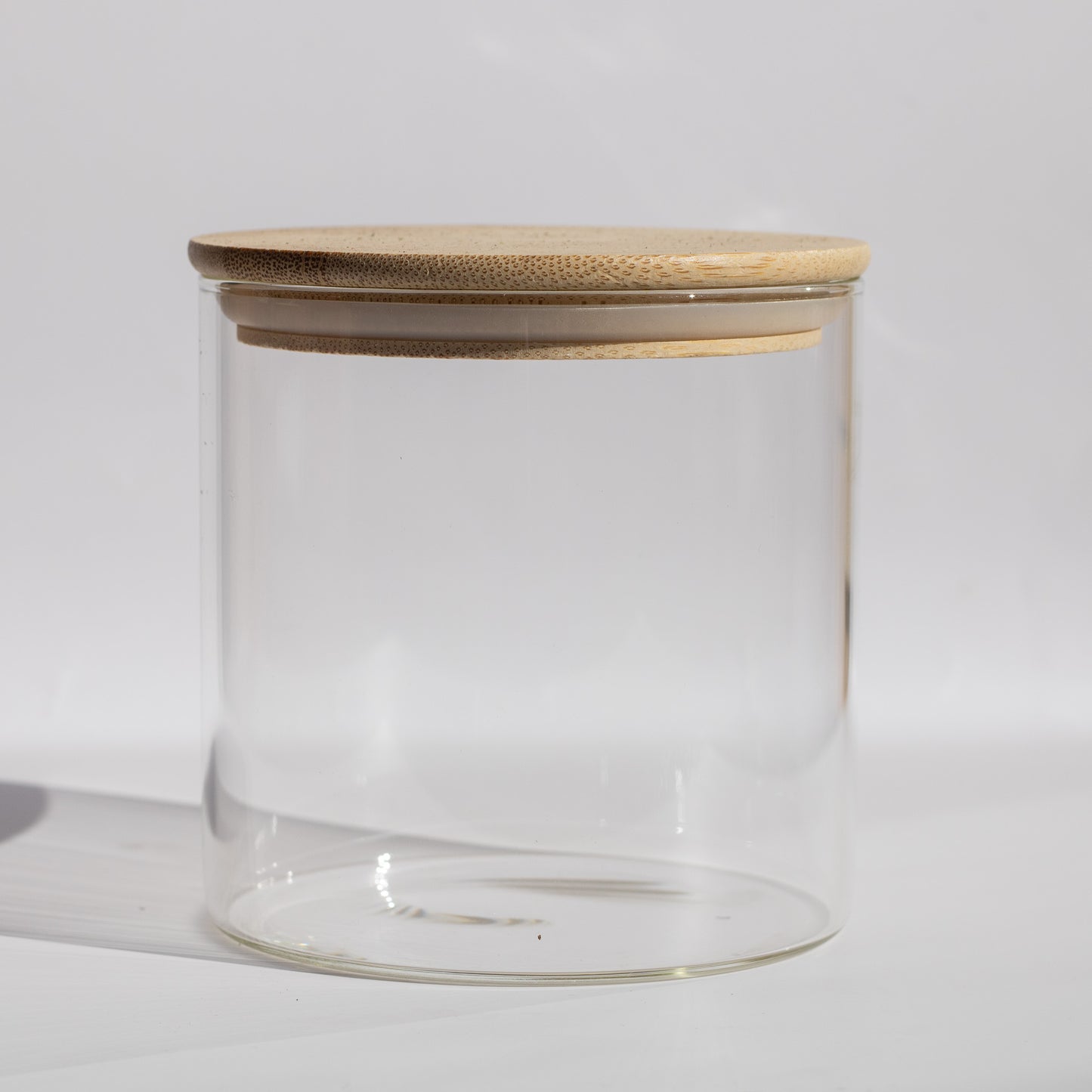 Set of 3 Round Glass Pantry Jars with Bamboo Lids