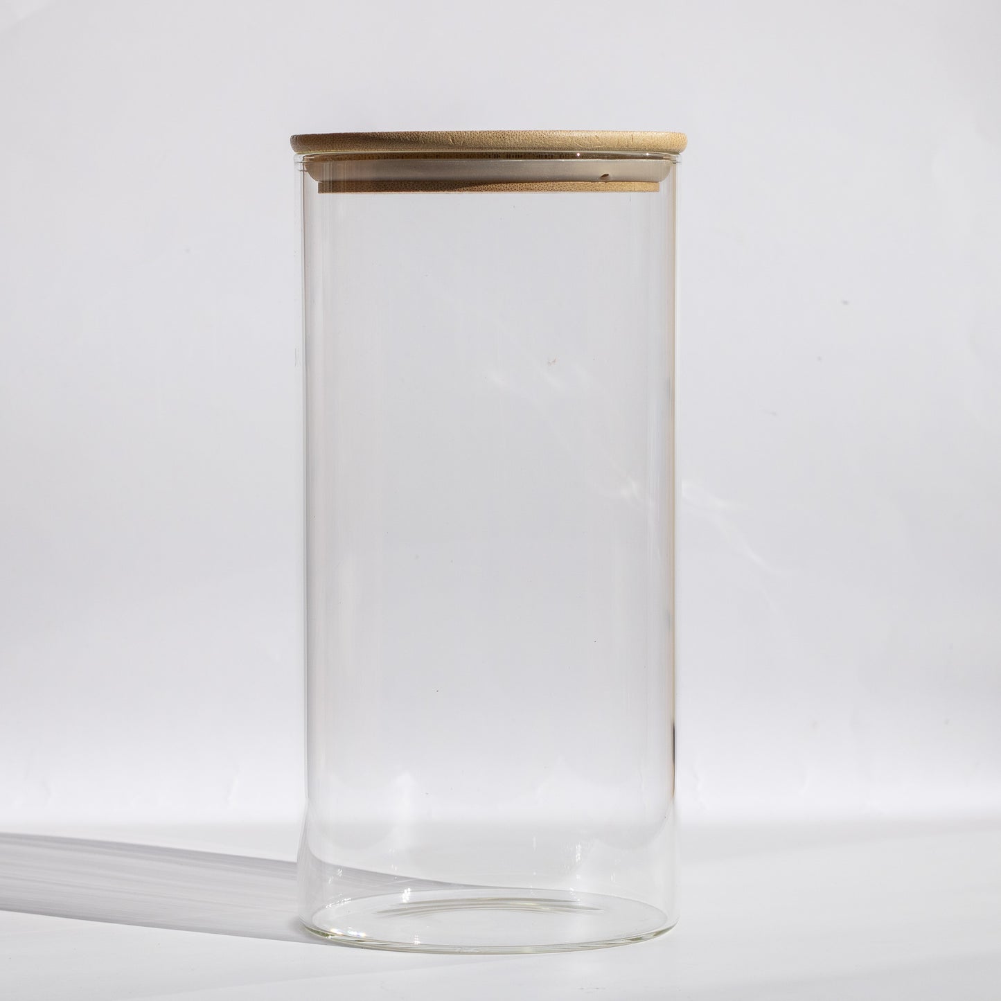 Set of 3 Round Glass Pantry Jars with Bamboo Lids