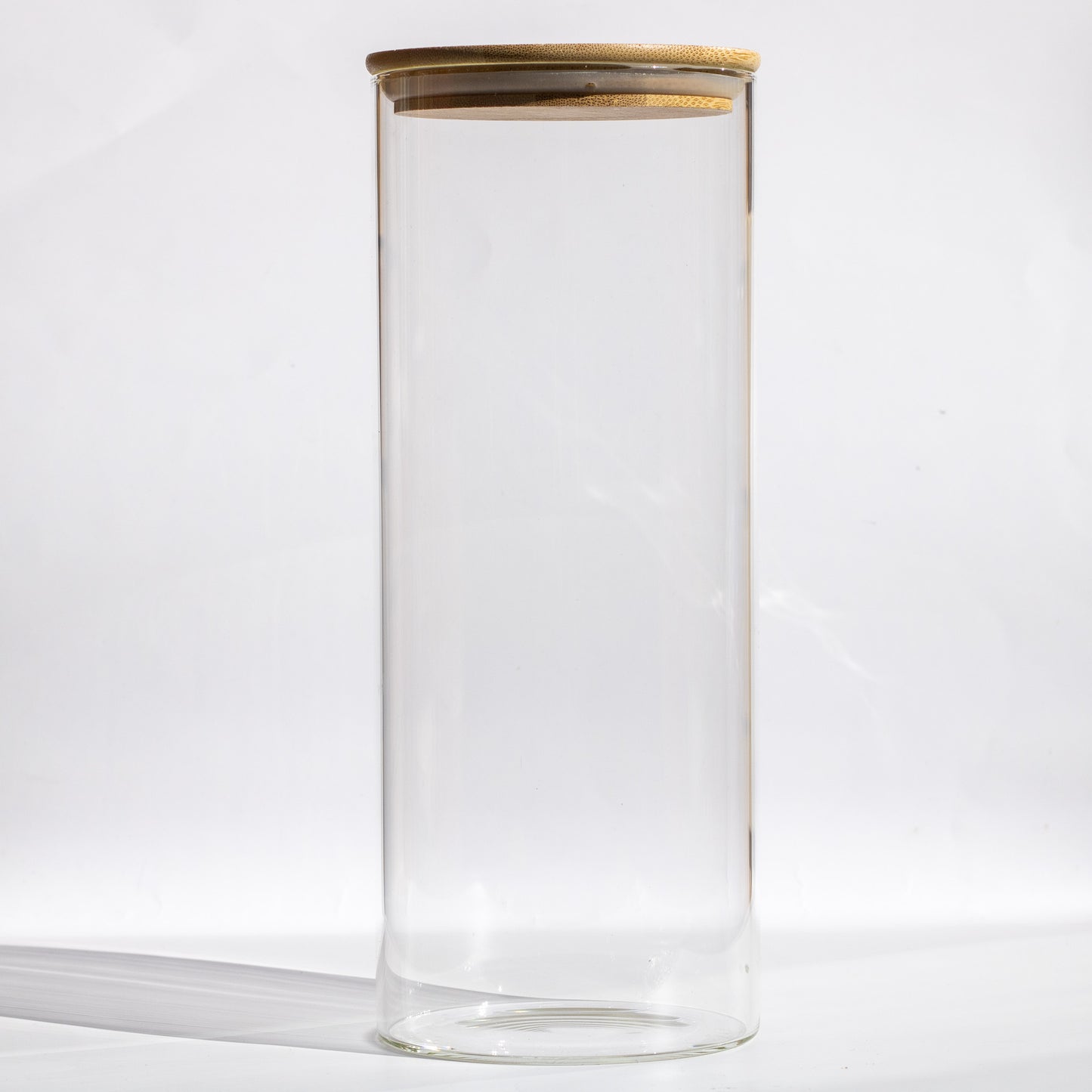 Set of 3 Round Glass Pantry Jars with Bamboo Lids