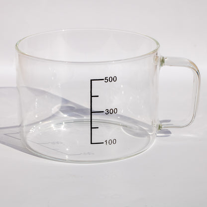 Glass Grain Dispenser with Bamboo Stand & Measuring Cup