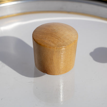 Glass Grain Dispenser with Bamboo Stand & Measuring Cup