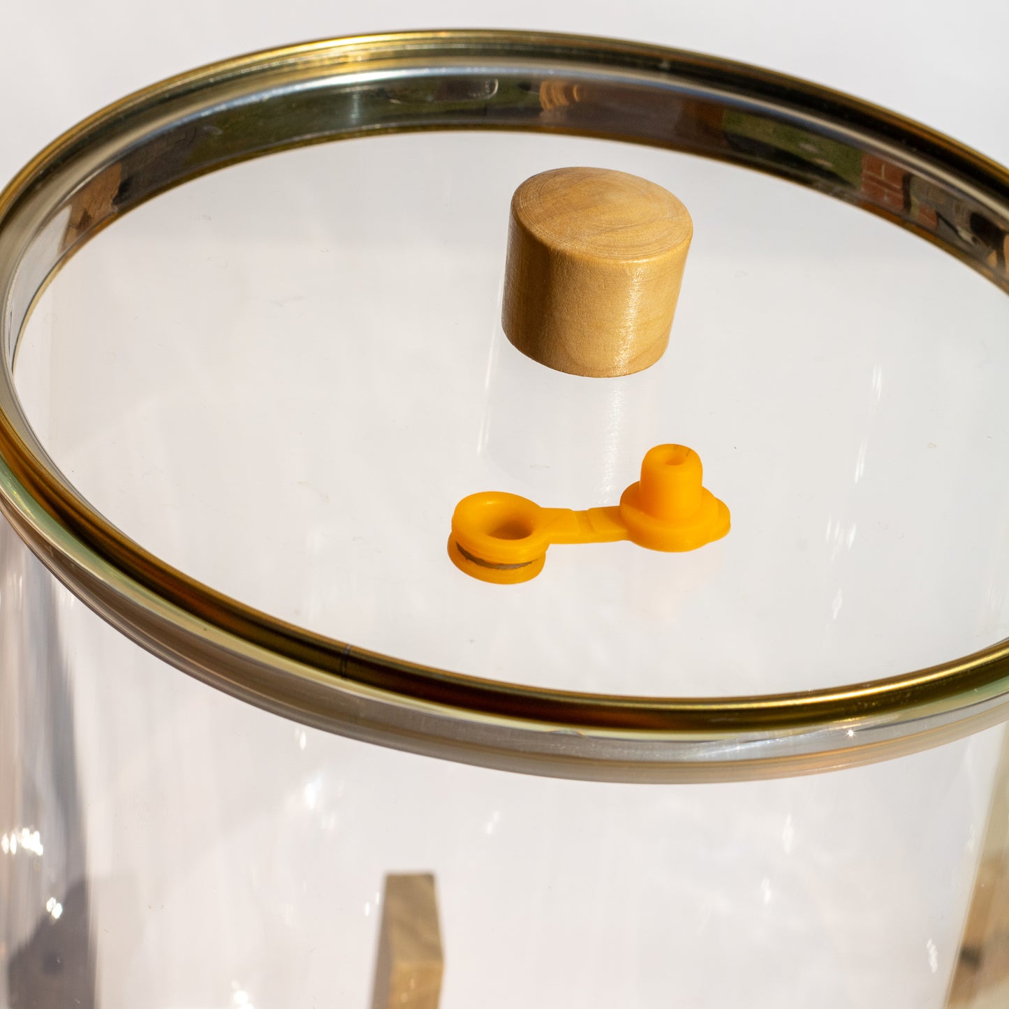 Glass Grain Dispenser with Bamboo Stand & Measuring Cup