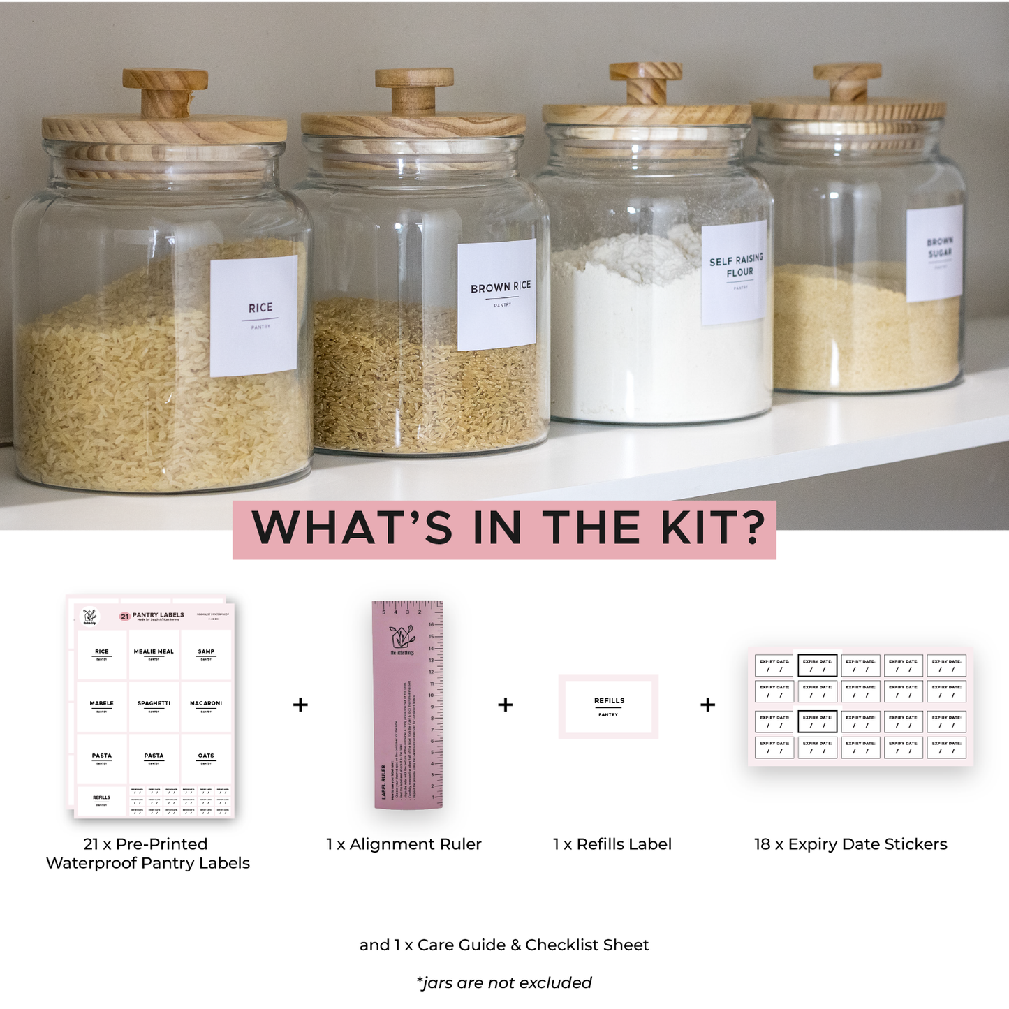 Basic Pantry Label Kit | 21 Pre-printed 6x6cm