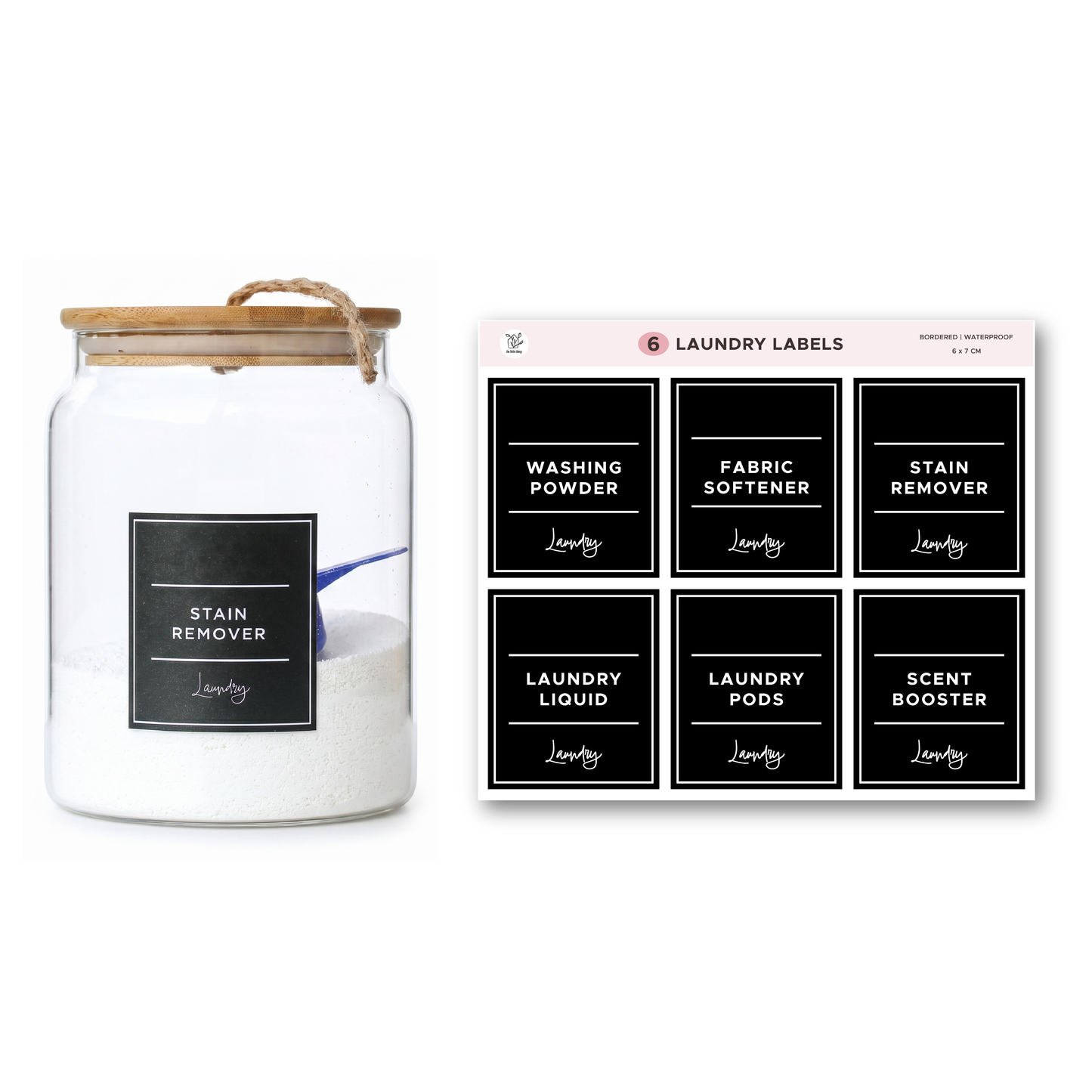 Laundry Label Set | 6 Pre-printed Labels