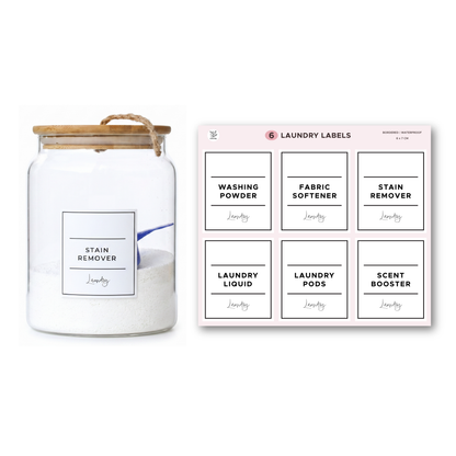 Laundry Label Set | 6 Pre-printed Labels