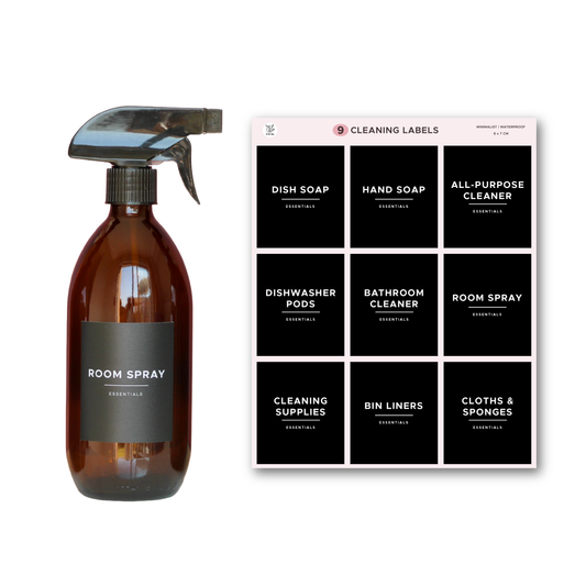 Cleaning Label Set | 9 Pre-printed