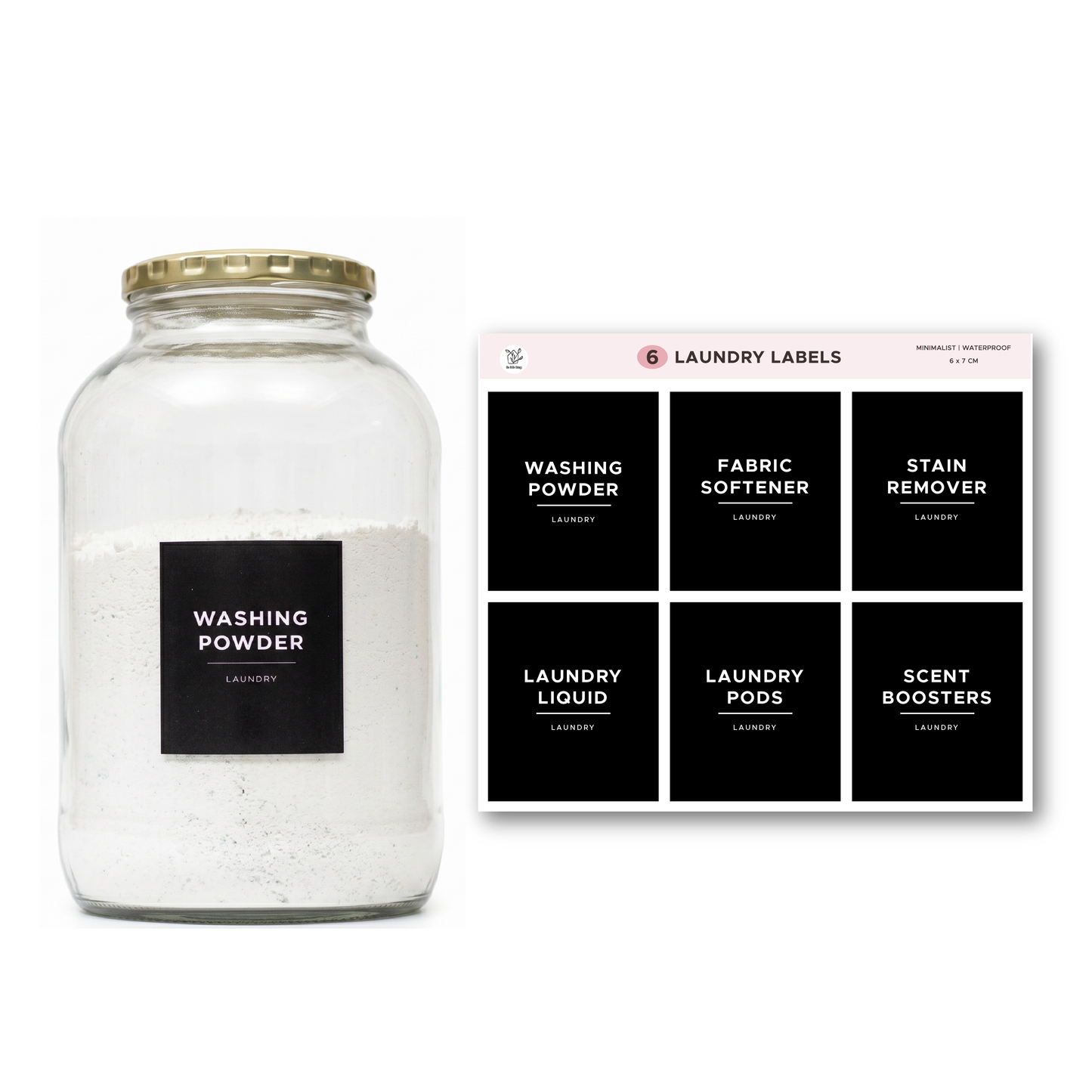 Laundry Label Set | 6 Pre-printed Labels