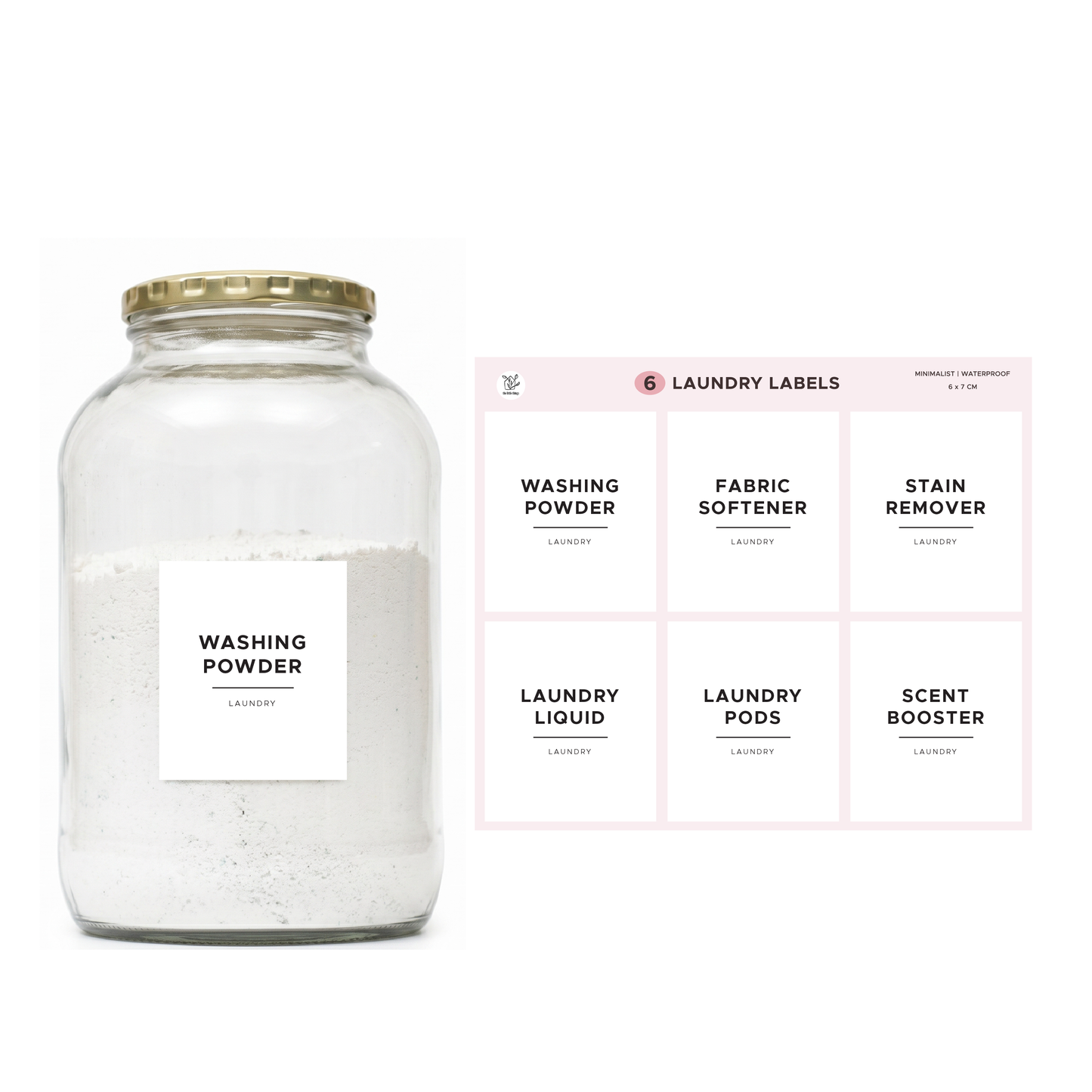 Laundry Label Set | 6 Pre-printed Labels
