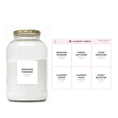 Laundry Label Set | 6 Pre-printed Labels
