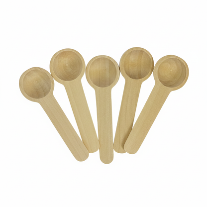 5pc Mini Wooden Seasoning Spoons - 7.5cm